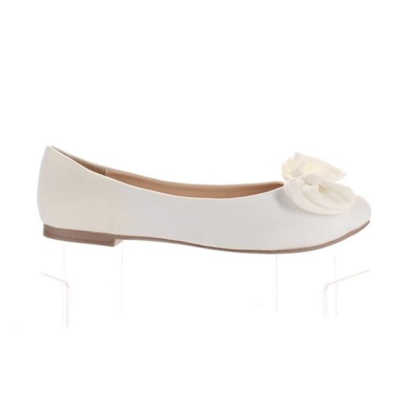 Fever Sole White Ballet Women's Flats (SH92) - Picture 1 of 17